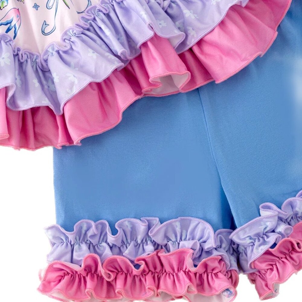 4-6 Bluebonnet Ruffle Top & Short Two Piece Set - Picture 2 of 4